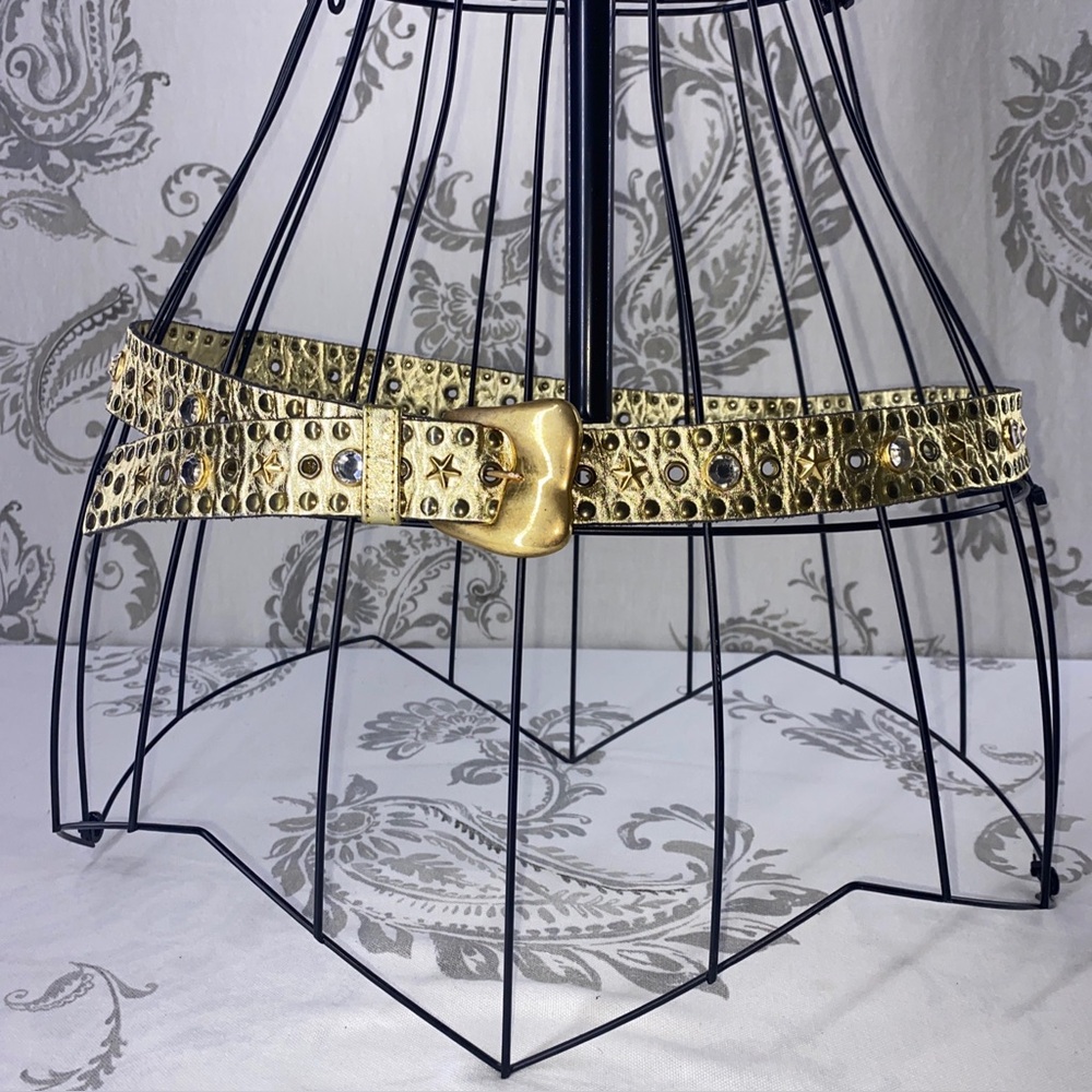 Vintage Gold Studded Grommet Women’s Fashion Belt